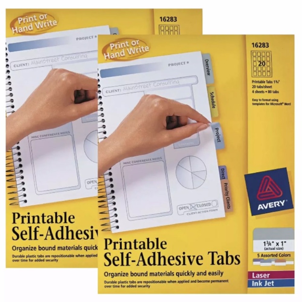 Avery Tabs Printable Self Adhesive New Pack Laser